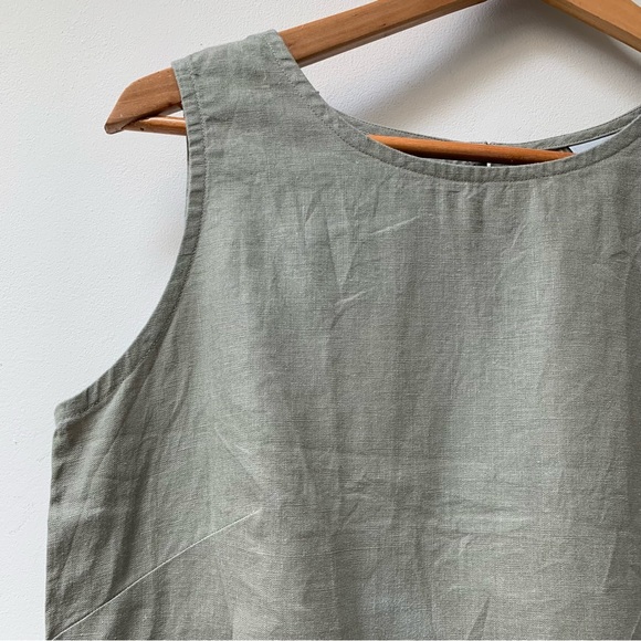 100% linen sleeveless top size uk 12 embroidered - Picture 5 of 7